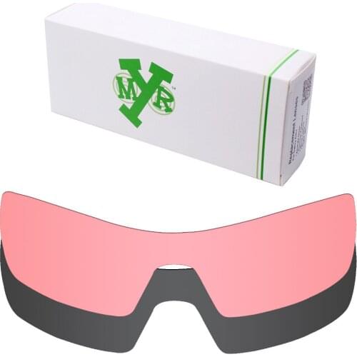 2 Pieces Mryok Replacement Lenses for Oakley Oil Rig Sunglasses Lens Stealth Black & HD Pink