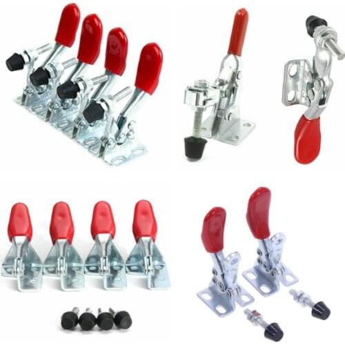 GH-201A Horizontal Toggle Clamp Quick-Release Toggle Clamps Set Vertical Toggle Clamp Hand Clip Tool 4PCS
