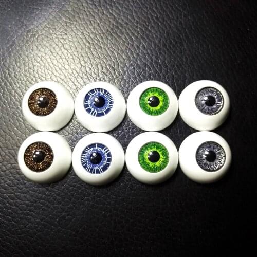 8pcs(4Pairs) BJD 20MM dolls eyes Plastic eyeballs Reborn Acrylic doll accessories Mix Colors Half Round Eyes for Toys DIY,TR