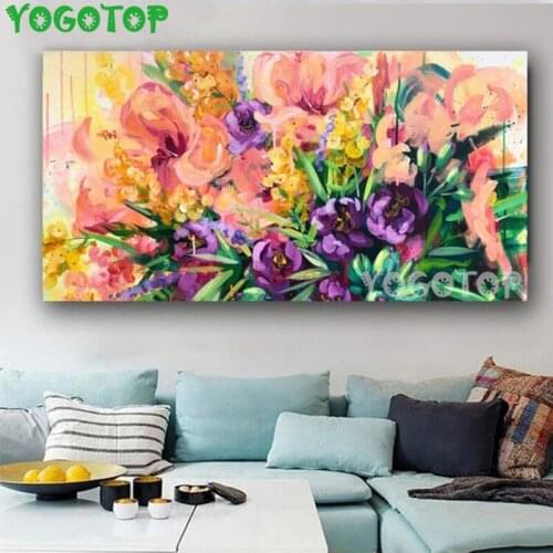 Abstract flowers diy diamond painting cross stitch 5D full square round drill diamond embroidery mosaic wall art decor YY4738