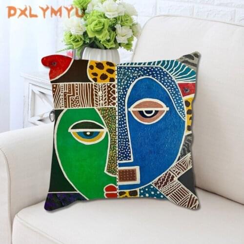 Africa Series Oil Painting Abstract Art Print Pillow Covers 45x45cm Decorative Cushion Covers Polyester Pillowcase Home Decor