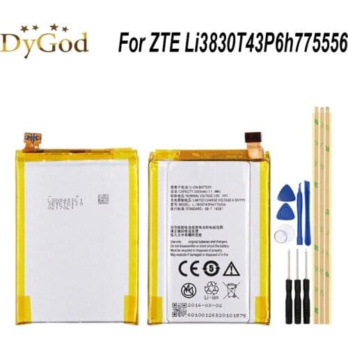 3000mAh Li3830T43P6h775556 Battery for ZTE Axon A1 AXON A2015 Axon Tianji A2015 TD-LTE Dual Blade V7 Max mobile phone Battery