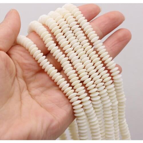 White Abacus Shaped Natural Coral Spacer Beads Loose Beads for Jewelry Making DIY Necklace Bracelet Earring Accessories