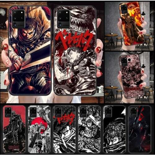 Berserk Guts Anime Phone case For Samsung Galaxy Note 4 8 9 10 20 S8 S9 S10 S10E S20 Plus UITRA Ultra black luxury Etui pretty