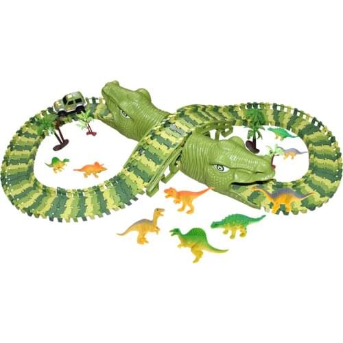 Kids Dinosaur Track Set DIY Construction Toys Track Dinosaur Railway Toy Car Track Toys Fun Play