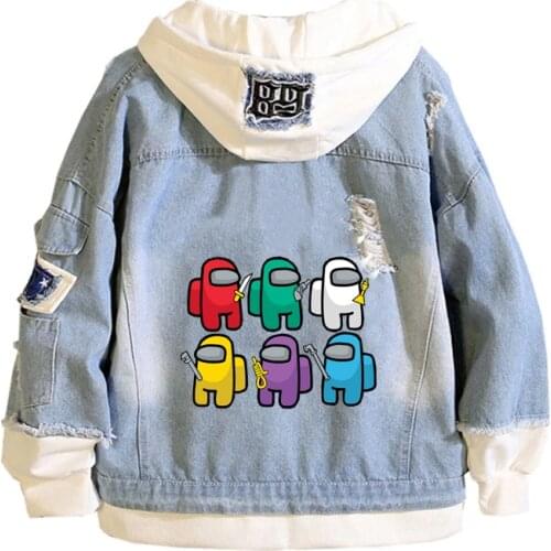 Game anime Cartoon cowboy coat Sweatshirts Jacket Spring Hooded men women Denim Jackets Teenagers Jeans Hoodies