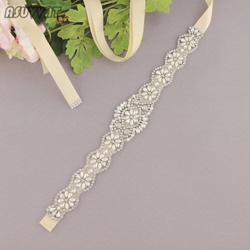 Elegant Bridal Belt Sash Wedding Dress Belt Rhinestone Headwear For Lady Women Evening Dress Belts Wedding Accessories