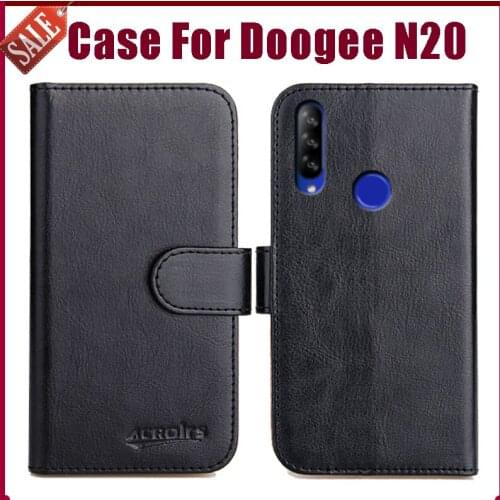 Hot! Doogee N20 Case 6.3" 6 Colors Flip Soft Leather Phone Wallet Cover For Doogee Y9 Plus Case Stand Function Credit Card Slots