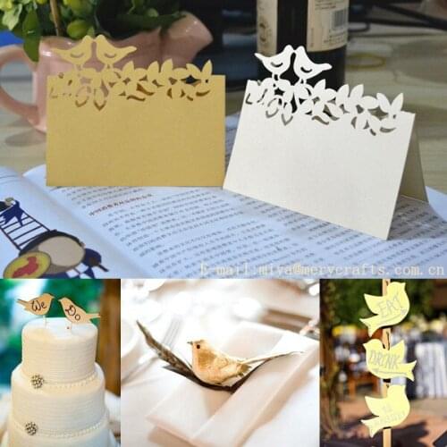 Love birds name cards,wedding place cards,laser cut wedding cards table