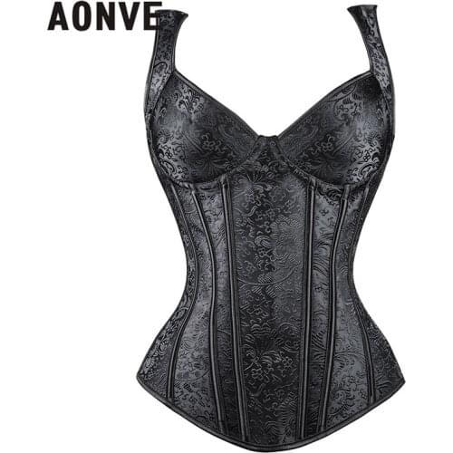 AONVE Steampunk Corset Burlesque Goth Bustiers Overbust White Corsets 6XL Women Plus Size Sexy Lingerie Gothic Clothing Corsage