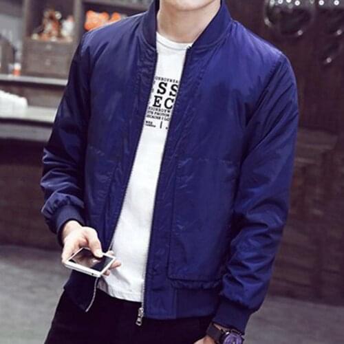 Jacket Men Solid Color Zipper Long Sleeve Pocket Coat Jacket Baseball Uniform Fashion Jackets Coats New Mens Windbreaker Jacket