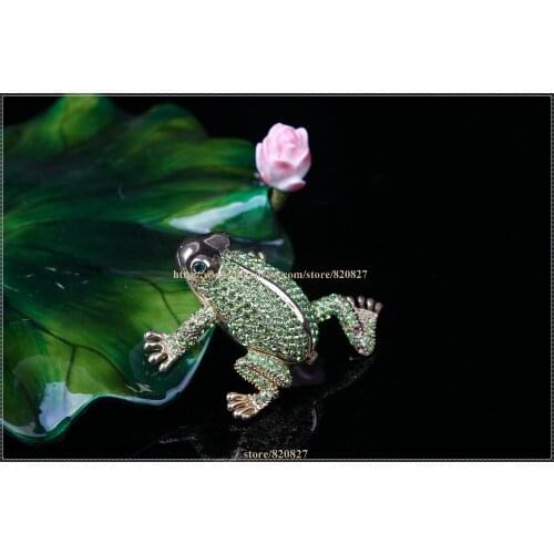 Frog Jewelry Trinket Box Collectible Animal Souvenir Decoration Gifts Rhodium Frog Jewelry Keepsake Box