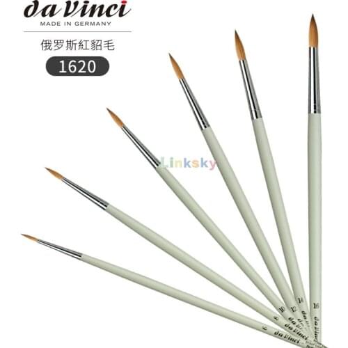 Da Vinci Oil & Acrylic Series 1620 Oil Paint Brush, Kolinsky Red Sable,soft and Not Easy To Leave Strokes, Smooth and Meticulous