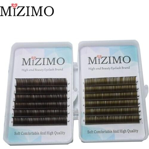 MIZIMO new color grafted eyelashes 8-15mm brown artificial mink hair extension eyelashes