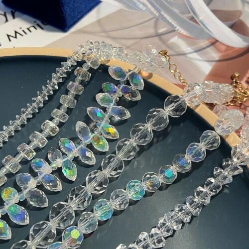 Fashion Colorful Transparent Crystal Beaded Bracelet Feminine Geometric Beaded Crystal Charm Bracelet Wedding Jewelry Gift