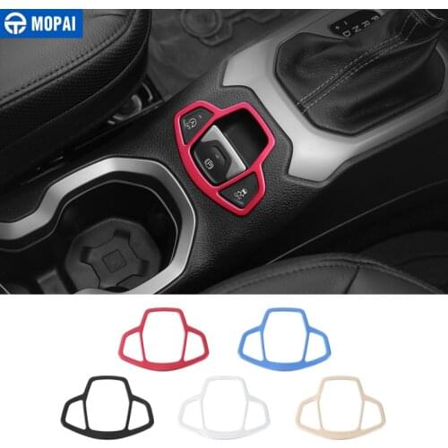 MOPAI Aluminium Car Interior Electronic Handbrake Button Decoration Trim Stickers for Jeep Renegade 2015-2016 Car Styling