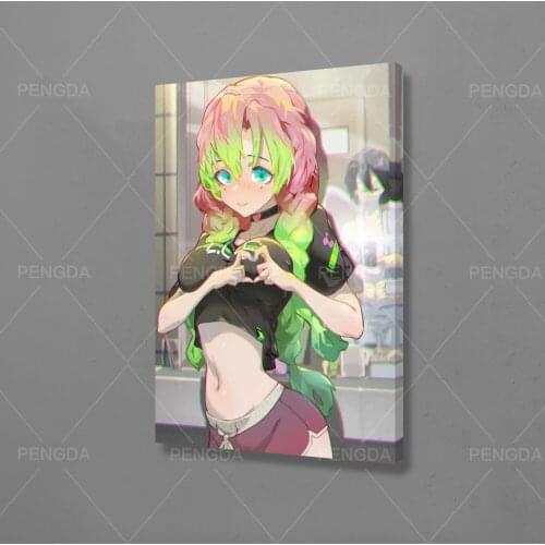 Wall Art Home Decor Hd Print Modular Demon Slayer Girl Pictures Blood Anime Posters Canvas Painting For Bedroom Artwork Frame