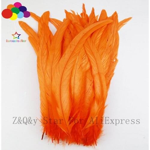 Natural 25-30CM (10-12 inches) cock tail off dyed orange 20-200PCSDIY craft jewelry show costume decoration feather