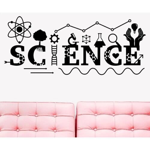 Science Wall Decal for Childrens Bedroom Education School Vinyl Wall Stickers Chemistry Art Mural Wall Classroom Decor D780