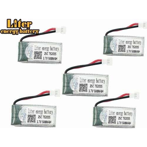 5Pcs Upgraded X4 H107 Ladybird RC Quadcopter 25C 3.7V 500mAh 752035 Lipo Battery 3.7 Lipo For X4 H107