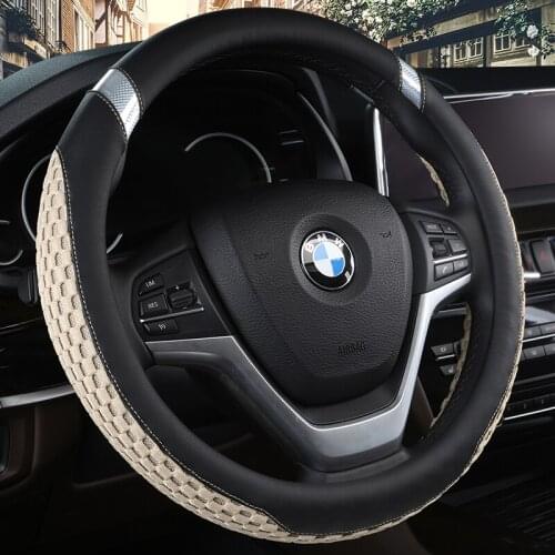 37-38CM New Car Steering Wheel Cover Artificial Leather Steering-Wheel Covers Breathable Fabric Braid Auto Accessories Universal