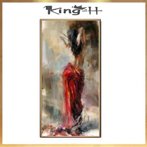 Characters original nude 100% hand-painted art large oil painting by the red girl naked to show the charm of female art