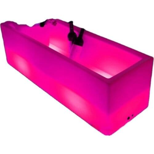 Squrare PE Plastic Glow Led Ice Bucket Cooler