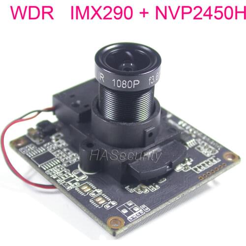 WDR 1080P AHD / TVI / CVI / CVBS 1/2.8" Sony Exmor STARVIS IMX290 CMOS NVP2450 CCTV camera module board +OSD cable +2MP LEN +IRC