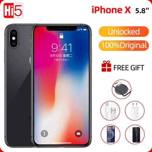2017 Unlocked Original Apple iPhone X 5.8" 3GB ROM 64GB/256GB Face ID 2716mAh Hexa Core 12MP Back Camera iOS 4G LTE Smartphone
