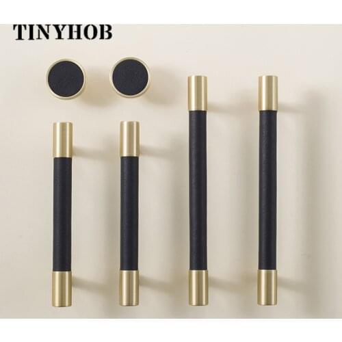 Length 10.15'' Soft Leather Handles Nordic Cabinet Door Pull Black Pink Mint Green Knobs for Dresser Drawer Furniture Hardware