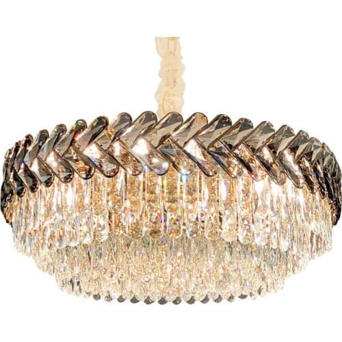 New modern crystal chandelier for living room luxury round cristal light fixture kitchen island dining room decor chain lighting
