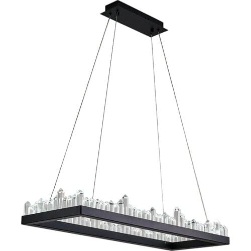 Modern Led Crystal Chandeliers Dining Room Living Room Lamp Villa Art Handing Lamps Gold Rectangular Suspension Lamps PA0729-C