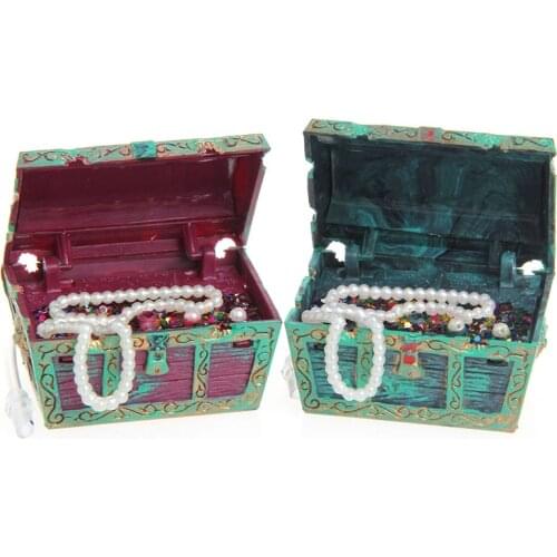 Treasure Chest Shaped Aquarium Air Action Ornament Fish Tank Aquascaping Decor