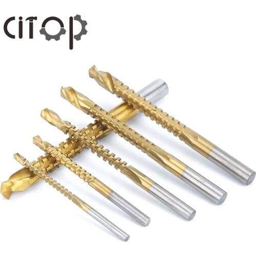 Citop 6pcs 3-8mm HSS Drill Bit Spiral Screw Metric Composite Tap Drill Bit Tap Twist Drill Bit Set for Cutting Drilling Polis