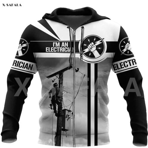 Great Work Lineman Electrician Wireman 3D Over Printed Hoodie Man F7 Women Unisex Outwear Zipper Pullover Sweatshirt Casual