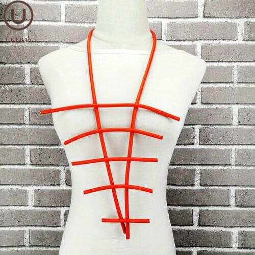 UKEBAY NEW Gothic Pendant Necklaces Handmade Jewelry Women Rubber Necklace Big Necklace Punk Sweater Chain Clothing Jewellery