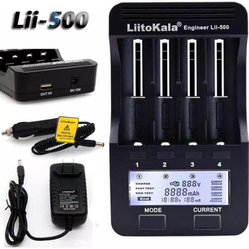 Liitokala Lii-500 Quick Battery Recharger for 18650 26650 14500 AA AAA Battery 4-channel Recharging Battery Capacity Measuring