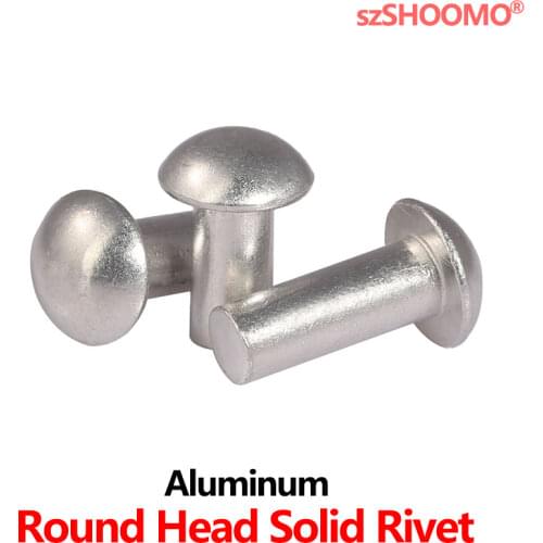 GB867 [M2-M8] Aluminum Solid Round Head Rivet Alloy Self-plugging Rivet Semi-round Head Aluminum Rivet Solid Rivet