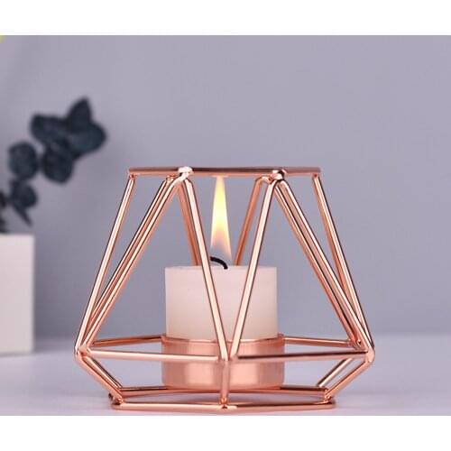 Iron Geometric Candle Holders Nordic Style Wrought Home Decorate Metal Crafts candlestick candelabros de velas Holder 20JAN15