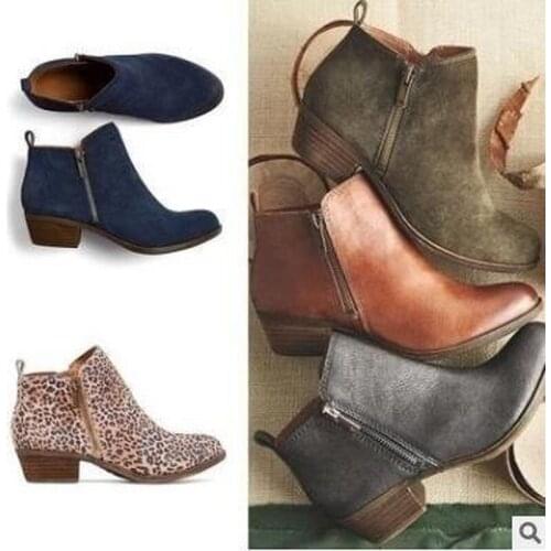 New 2021 Women Spring Autumn Shoes Woman Zapatos Mujer Sapato Girls Ankle Boots Square Chunky Low Heels Booties