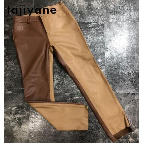 Tajiyane Pants for Women Genuine Leather Trousers Womens Real Sheepskin Pencil Pants High Waist Trousers Spodnie Damskie TN2137