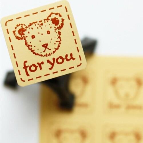 112pcs Cute Bear Sealing Label Stickers Baking Packaging Biscuit Bag Decoration Sealing Sticker