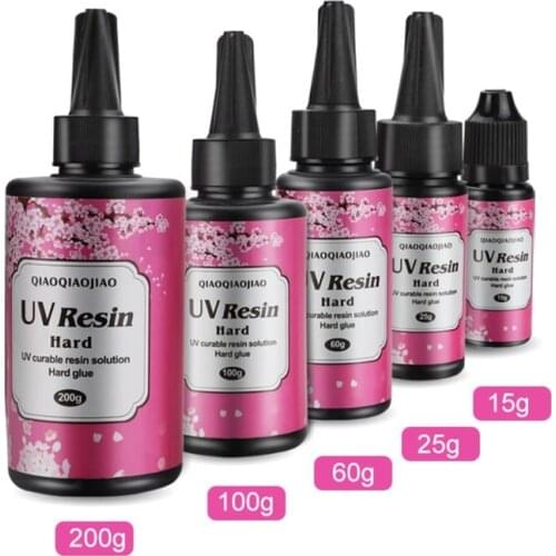 15g 25g 60g 100g 200g UV Resin Hard Type Crystal Clear Glue Ultraviolet Curing Epoxy Crafts Jewelry Making DIY Tool