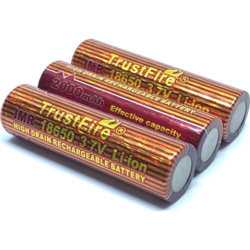 20pcs/lot TrustFire IMR 18650 2000mAh 3.7V Lithium Battery Rechargeable Batteries For E-cigarettes LED Flashlights