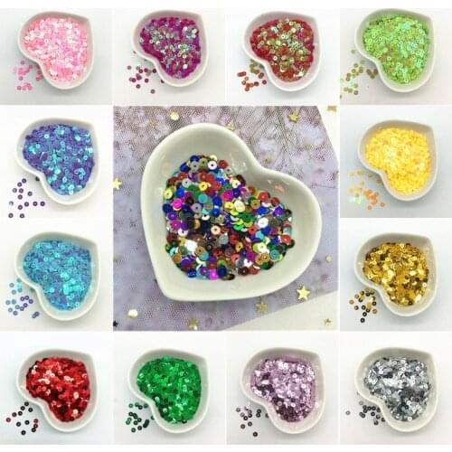 2000pcs 4mm Glitter Flat Round PVC Loose Sequins Paillettes Wedding Craft Housewear Furnishings Sew Lentejuelas Wedding Decor