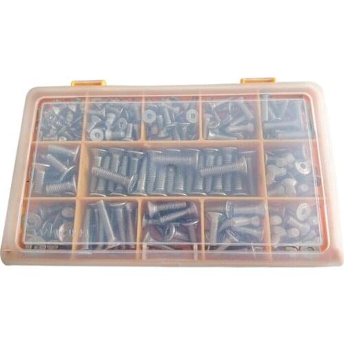 260pcs/box M4 M5 M6 COUNTERSUNK BOLT ALLEN KEY SOCKET SCREWS A2 STAINLESS STEEL