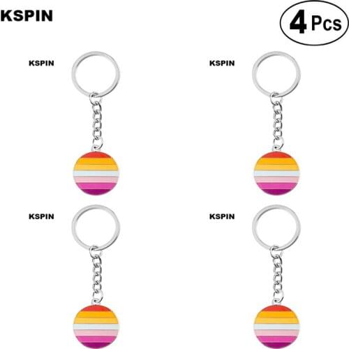 Sun Set Lesbian Key Ring Lapel Pin Flag badge Brooch Pins Badges 4Pcs a Lot