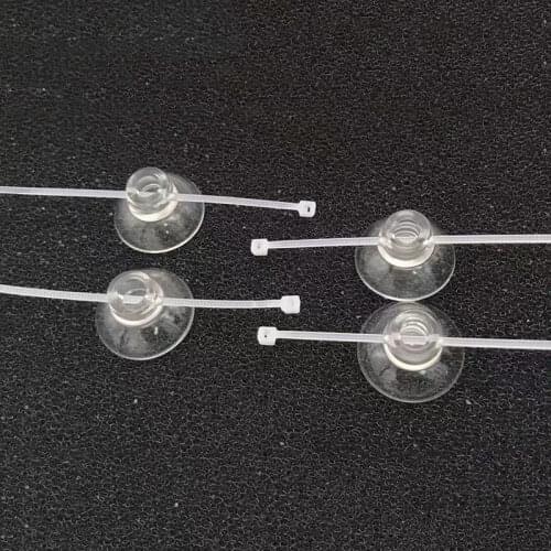 4 Pcs Aquarium Suction Cups Fish Tank Suction Cups Clip Suction Hooks Adjustable Cable Ties for Plants Binding Moss Shrimp Nest