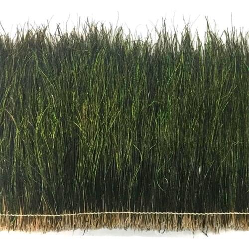 80CM 32inch Length 5-8" width Natural Iridescent Green Peacock Feathers Flue Trims Fringe Ribbon Satin Sewing Crafts Costumes
