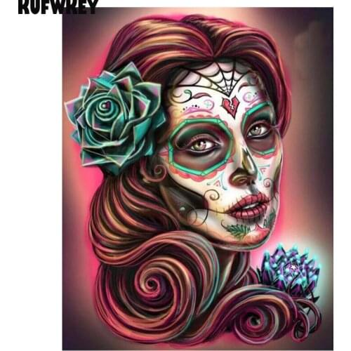 Full Square Round Drill 5D DIY diamond painting Sugar Skull Girl mosaic diamond stone embroidery Cross Stitch halloween gift